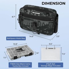 BaitSpace Waist Bag – Waterproof Tackle Storage Bag With Adjustable Belt, Fis…
