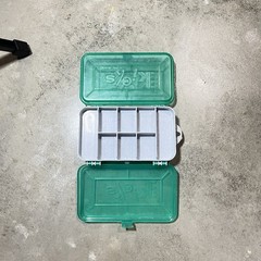 Vintage 90s Plano Side Kicks Grey Fishing Tackle Box 2-Sided See-Thru Teal Lids