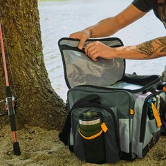 Extra Large Fishing Tackle Bag & Boxes Unisex Polyester Sturdy Outing Green New