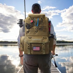 52L Fishing Tackle Backpack with Rod Holders & 4 Tackle Boxes, Large Tackle Bag