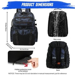 Fishing Tackle Backpack 45L 50cm/19.6in Rod Holders Rain Cover Cooler Bag