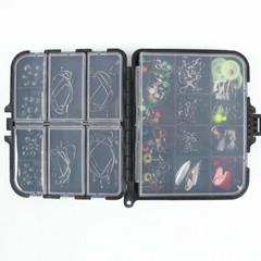 188 Pcs Fishing Accessories Kit with Tackle Box Pliers Jig-Hooks Sinker Clamp