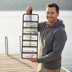 Transparent Tackle Pouch Multi-Tier Fishing Organizer Clear Pockets