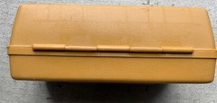 Old Pal Vintage Model 1040 Single Tier Tan/Brown Tackle Box W/ Misc. Tackle