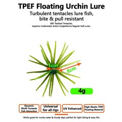 Soft Floating Urchin 5pcs 9cm 4g with Natural Hovering Action for Bass Fishing