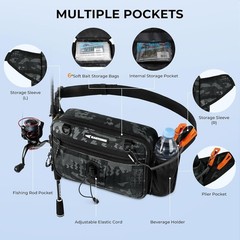 BaitSpace Waist Bag – Waterproof Tackle Storage Bag With Adjustable Belt, Fis…