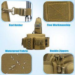 Fishing Tackle Storage Bag, Sling Waist Backpack with Adjustable Widen Should…