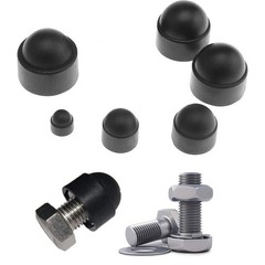 170Pcs M4 M5 M6 M8 M10 M12 Black Bolt Covers Screw Caps Assortment Kit, Plast…