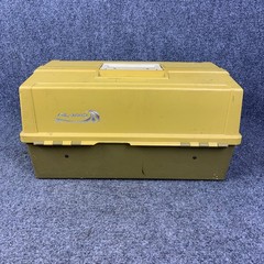 Vtg Plano Lil Hip Six 8106 Harvest Gold Fishing Tool Box Case Chest Tackle Box