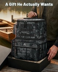 Matein Fishing Backpack 4 Tackle Rod Holder Tackle Backpack Safety Compartment