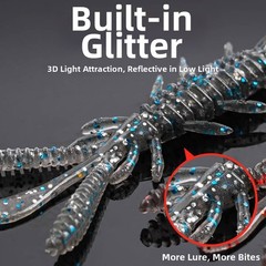 Fishing Tackle Kit Soft Plastic Lures Reflective Glitter Finish Boat Fishing