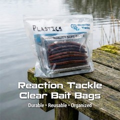 Reaction Tackle Clear Bait Bags- Plastics and more organizer bags- 10 or 20 pack