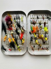 Vintage Richard Wheatley 140 clip Trout Fly Box with Flies