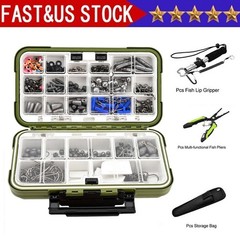 Fishing Accessories Kit 397pcs Waterproof Tackle Box with Hooks Weights Swivels