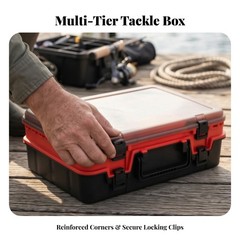 Fishing Tackle Box Impact-Resistant Double-Layer Storage Box for Travel,