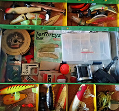 Vintage My Buddy Tacklemaster Alum. 4-Tray Tackle Box With Contents