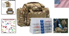 Versatile Fishing Tackle Bag with 60 Lure Kit – Ideal for All Fishing Adventures