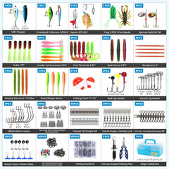 Pro 3-Layer FishingTackle Box Kit with Small, 339pcs Fishing Tackle