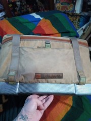 Fish Pond Field Waders Bag Canvas Plastic Bottom Beige Large Fishing Bag