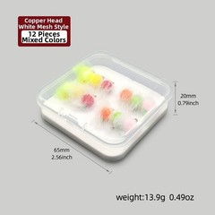 12 Piece Fly Lure Egg Design for Trout Salmon Bass High Carbon Steel Hook
