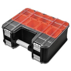 Double-Sided Tool Organizer, Toolbox with 8-Storage Bins Double Sided Tool Box