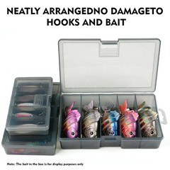5 Grid Fishing Tackle Box 3 Sizes Lure Storage Organizer for Bait & Fishing