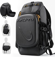 ARCPRO EVA Hardshell Fishing Sling Pack with Foldable Work One Size, Black