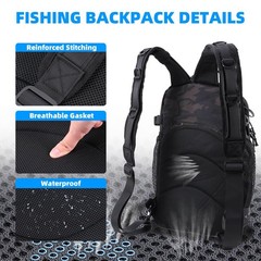 103 PCS Fishing Tackle Bag Camouflage Backpack Rod Holder Box Waterproof Sling