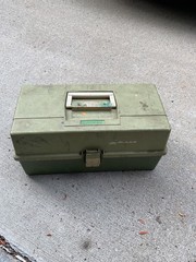 Vtg Plano Three Tray Tackle Box 6300N, Green, USA r