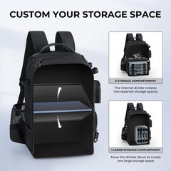 BaitSpace 50L Fishing Tackle Backpack Removable Bait Binder Rod Holder Black 80