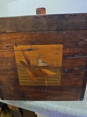 Vintage Tackle Box 17.5×9×8 Hand Made Wood