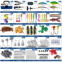 THKFISH 400pc Complete Freshwater Bass Fishing Kit & Tools, Tackle Box Gift Men