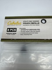 Cabelas Utility Bait Binder Pouch Refills 8 PCS 6.75″X8.25″