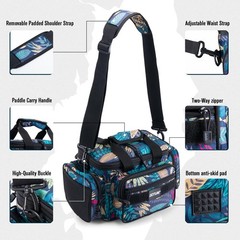 Fishing Tackle Bag with 3pcs 3600 Green Tackle Boxes,600D Water-Resistant Sof…
