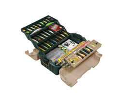 Plano 6-Tray Hip Roof Large Tackle Storage Box, Green/Sand