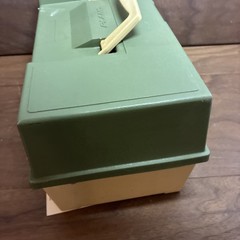Vintage Plano 2300 Fishing Tackle Box 3 Tray Olive Green Tan