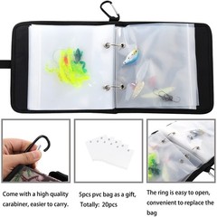 Fishing Tackle Binder Lure Biat Organized Storage Bag for Soft Worms Rigs Jig…