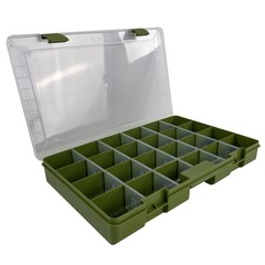 (2 pack) Ozark Trail Large Plastic Tray Fishing Tackle Box 3700, Green