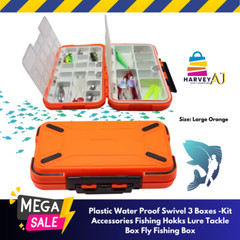 Compartment Fly Fishing Lures Hook Box Waterproof- 3 Boxes Kit