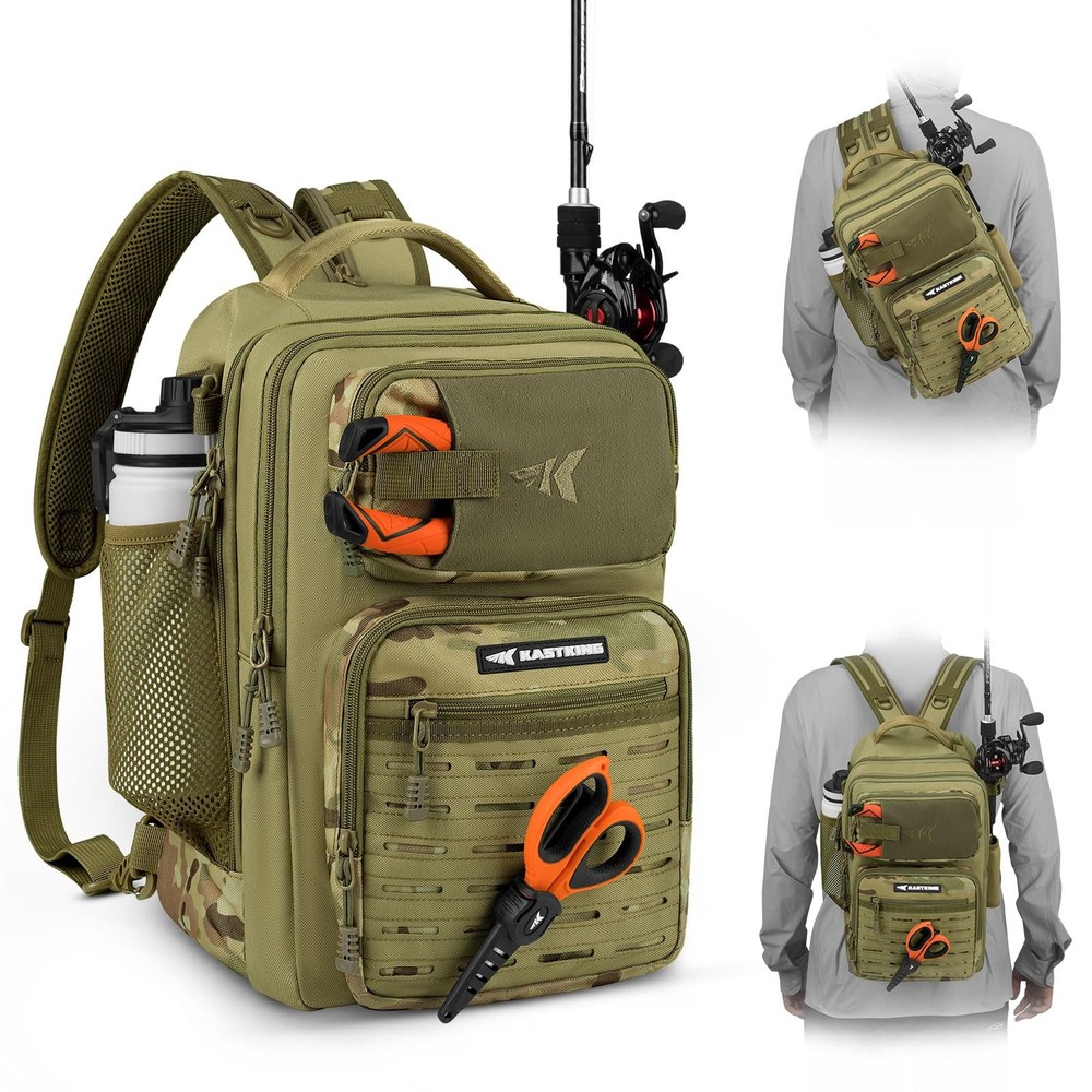 KastKing BlowBak Large, F: Double Shoulder-khaki Camo（16.9” X 10.6” X 8.3”）