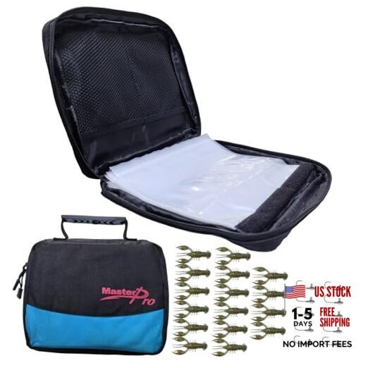 Fishing Soft Lure Storage Bag with 10 Single Detachable Washable Shrimp Grey