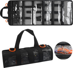 Fishing Lure Bag Lure Wraps Bait Organizer,6 Pockets Large Capacity PVC Portecti