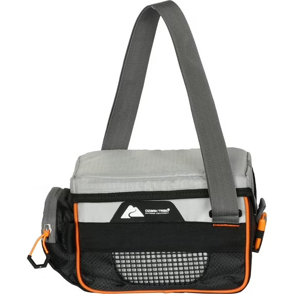 Ozark Trail 3500 Tackle Bag With Trays, Easy-Access Mesh Pocket, Gray, Polyester