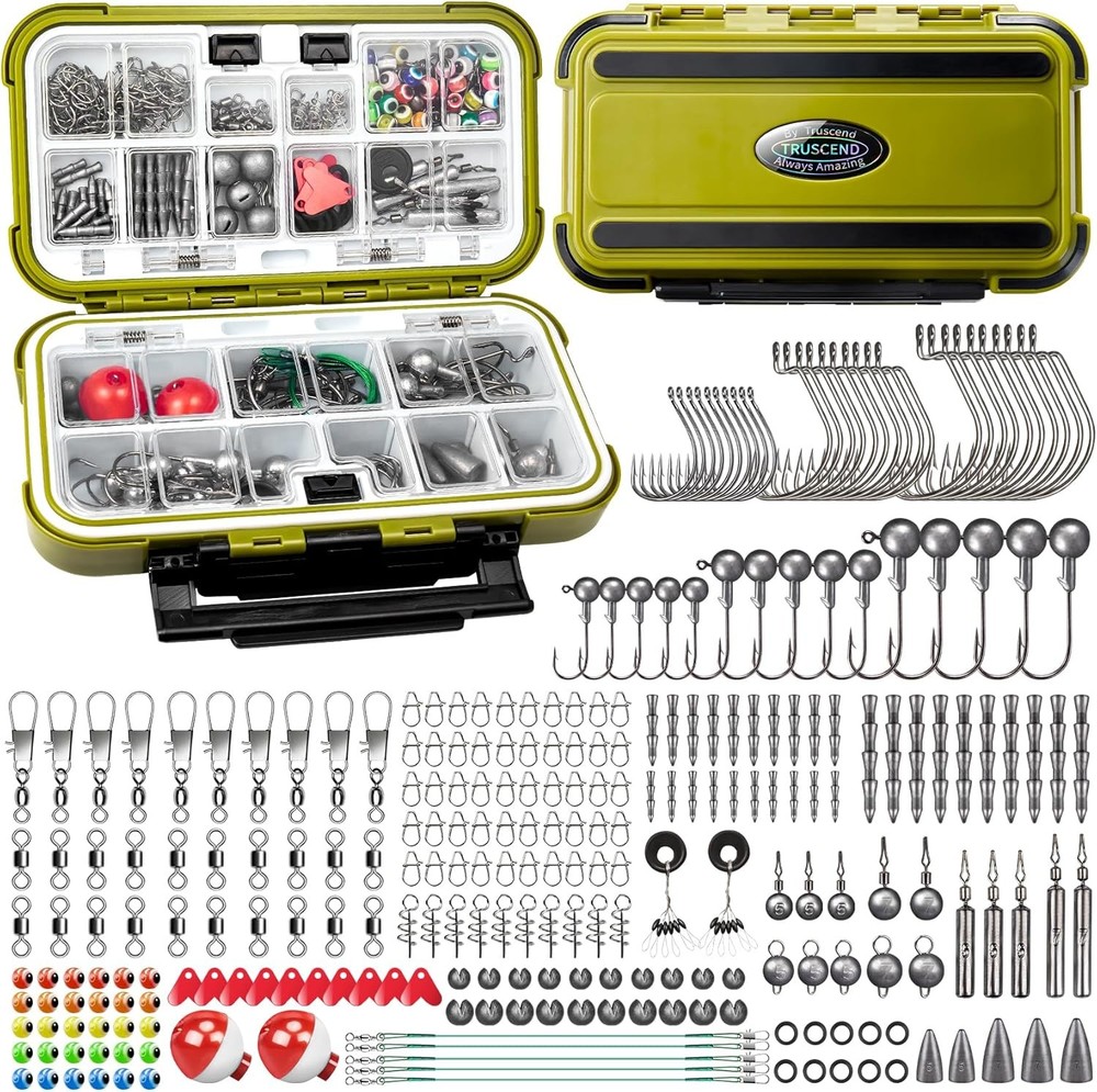Fishing Tackle Box Complete Accessories Set for Bass Trout Walleye