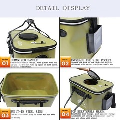 Fishing Bucket,Foldable, Multi-Functional EVA Fishing Bag 40cm green Bx15