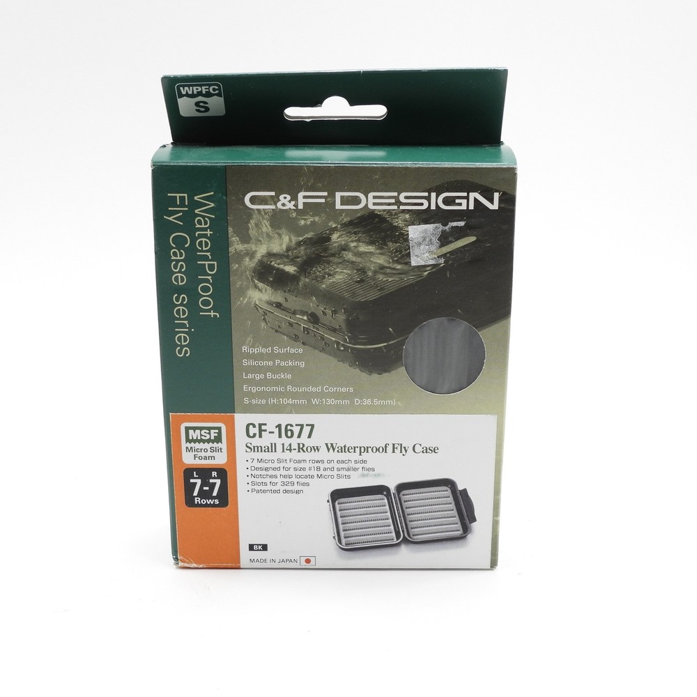 C &F Design Waterproof Fly Box Case. CF-1677. S-Size. Made in Japan.