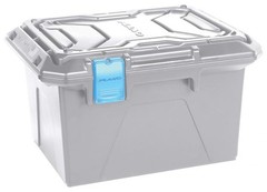 Plano PLAM1071B Marine Water Resistant Bin Storage Box, Gray w/Blue ABS Latches