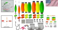 Versatile 126-Piece Catfish Rig Making Kit with High-Visibility Accessories