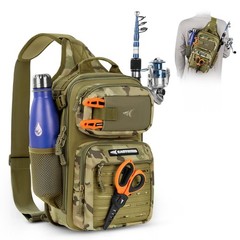 KastKing BlowBak Tactical Sling Tackle Standard, A: Khaki Camo（14” X 8” X 6”）