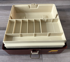 Vintage Plano Model 4200 Fishing Tackle Box w/ 2 Fold Out Trays and Dividers